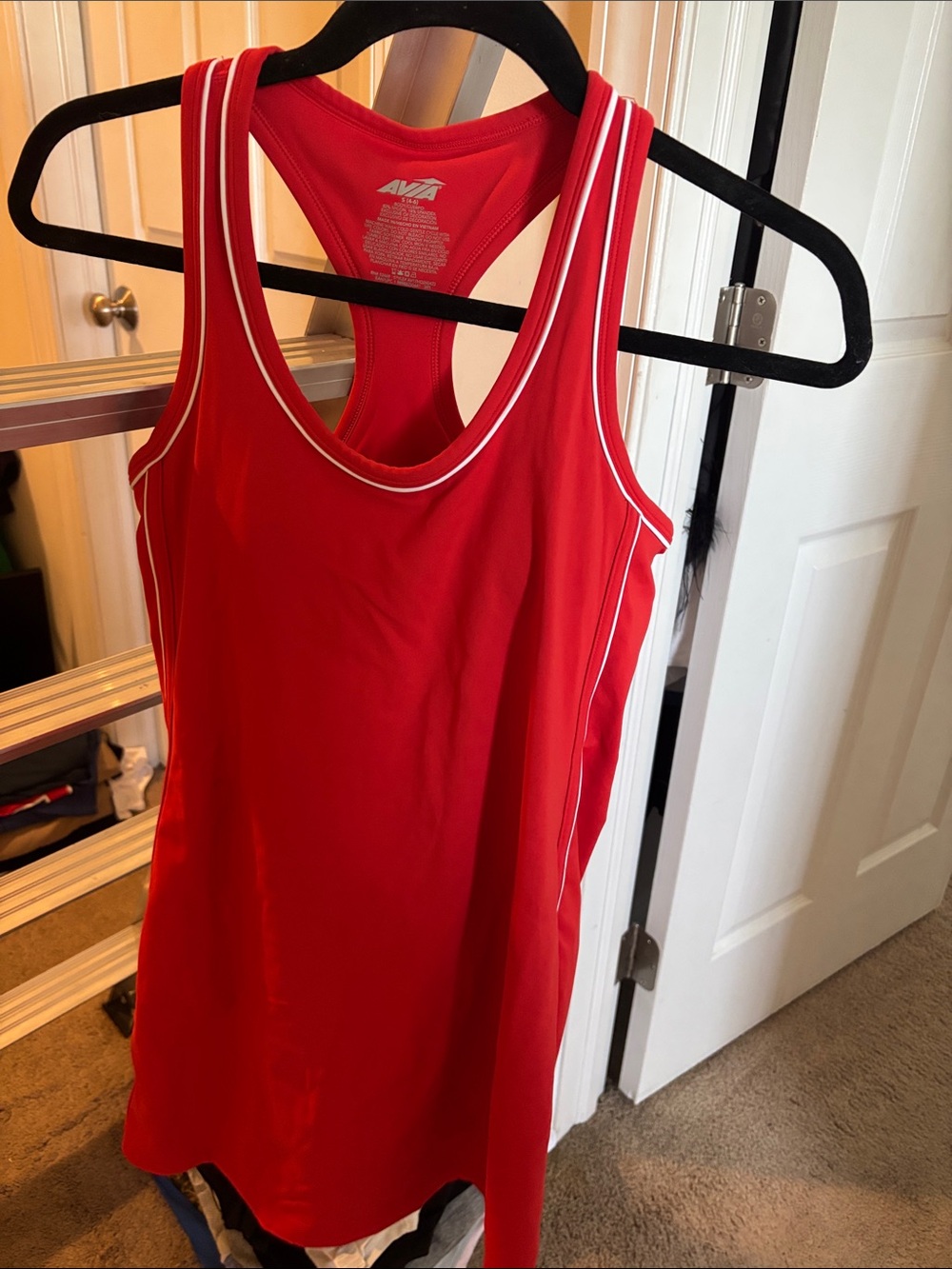 Avia Red Tank Top with White Trim brand new never worn no tags purchased in May